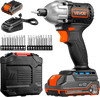 VEVOR Impact Driver, 1/4 Inch, 2800 RPM Max Speed, 20 V Brushless Motor, Electric Cordless Impact Driver Kit with Battery and Charger, 20 Bits, LED Work Light, for Furniture, Electrical, Home Repairs