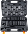 VEVOR 1/2" Drive Impact Socket Set, 33 Piece Socket Set SAE 3/8"-1" and Metric 10-24mm, 6 Point Cr-V Alloy Steel for Auto Repair, Easy-to-Read Size Markings, Rugged Construction, Includes Storage Case