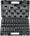 VEVOR 3/8" Drive Impact Socket Set, 48 Piece Socket Set SAE （5/16" -3/4"） & Metric （8-22mm）6 Point Cr-V Drive Extension Bar Universal Joint & Power Drill Adapter Includes Storage Case