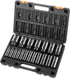 VEVOR Impact Socket Set, 1/2" 19 Piece Impact Sockets, Deep Socket, 6-Point Sockets, 1/2 Inches Drive Socket Set Impact 3/8 inch - 1-1/2 inch, Cr-V Rugged Construction, with a Storage Cage