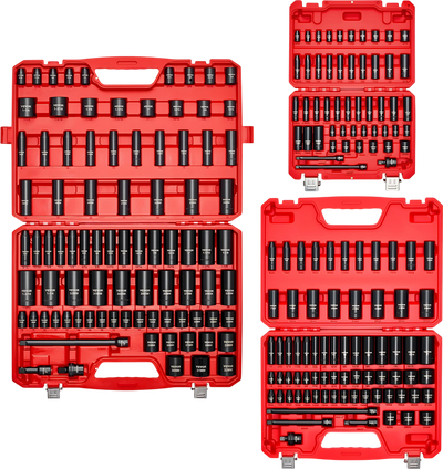 Vevor Impact Socket Set 210 Pieces 6-Point Deep/Shallow 3/16