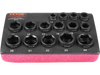 VEVOR Drive Impact Socket Set 3/8"  - 15 Piece Ultra-Short Socket Set Metric 10-24mm - 6 Point Cr-Mo Alloy Steel for Auto Repair - Easy-to-Read Size Markings - Rugged Construction Socket Organizer