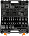 VEVOR Impact Socket Set, 3/8" Drive, 48-Piece Socket Set, 6-Point Sockets, SAE 5/16"-3/4" and Metric 8-19 mm, 21-22 mm, Easy to Identify, Cr-V Alloy Steel, Extension Bar, Adapter and Storage Cage