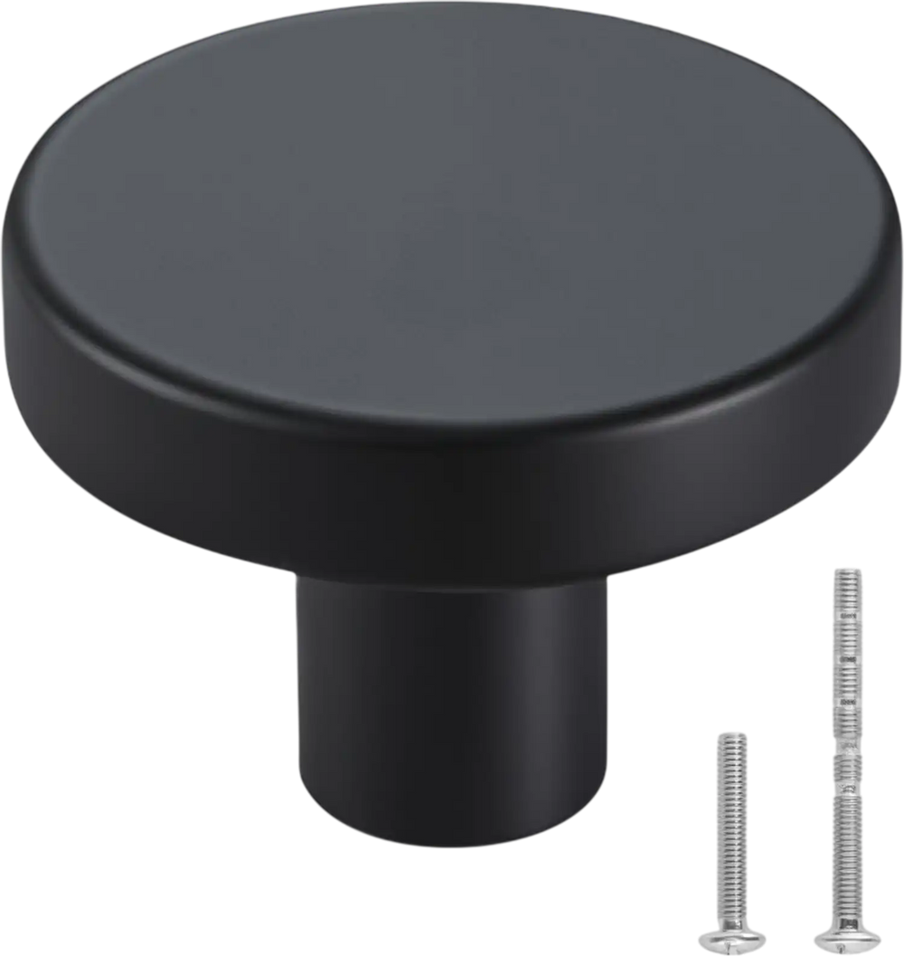 VEVOR Cabinet Knobs, 10 Pack, 1.26 Inch Black Zinc Alloy Drawer Pulls & Door Handles, Mushroom Kitchen Solid Knobs Dresser Handles, Cupboard Hardware with Screws for Bathroom Closet Cabinets Drawers