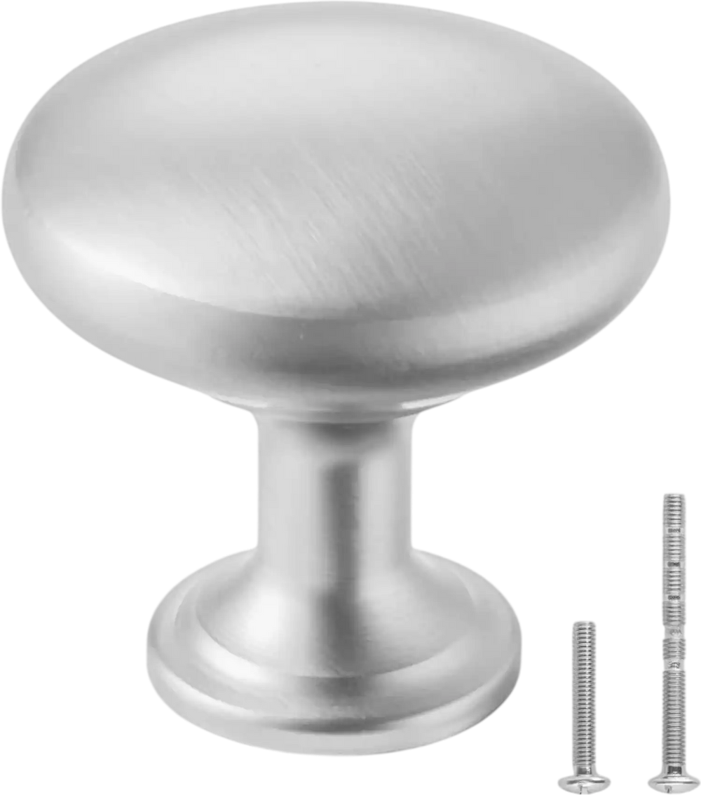 VEVOR Cabinet Knobs, 25 Pack, 1.1 Inch Zinc Alloy Drawer Pulls & Door Handles, Mushroom Kitchen Dresser Solid Knobs, Cupboard Hardware with Screws for Bathroom Closet Cabinets Drawers, Nickel Color