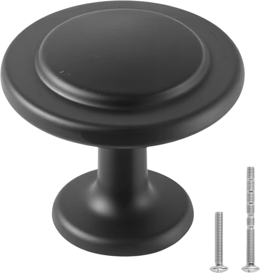 VEVOR Cabinet Knobs, 30 Pack, 1.22 Inch Black Zinc Alloy Drawer Pulls & Door Handles, Mushroom Kitchen Solid Knobs Dresser Handles, Cupboard Hardware with Screws for Bathroom Closet Cabinets Drawers