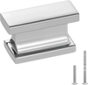 VEVOR Cabinet Knobs, 10 Pack, 1.42 Inch Zinc Alloy Drawer Pulls Door Handles, Rectangular Kitchen Dresser Solid Knobs, Cupboard Hardware with Screws for Bathroom Closet Cabinets Drawers, Chrome Color