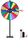 VEVOR 36 inch Spinning Prize Wheel, 18 Slots Spinning Wheel, Roulette Wheel with a Dry Erase and 2 Markers, Tabletop or Floor Standing Win Fortune Spin Games in Party Pub Trade Show Carnival