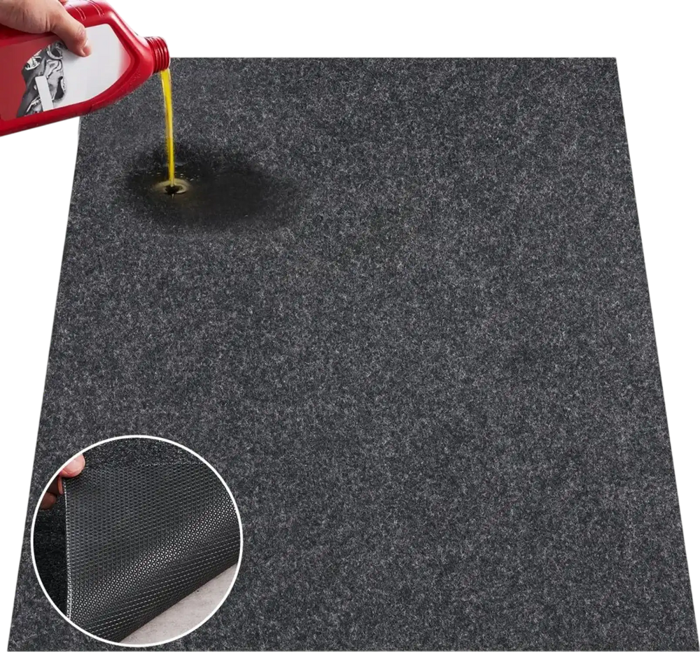 VEVOR Waterproof Garage Floor Mat for Under Car, 3'x5' Compact Size Heavy Duty Containment Mat with Strong Grip, Protects Garage Floor from Water, Mud and Oil, For Garages,Greenhouses,Entrance