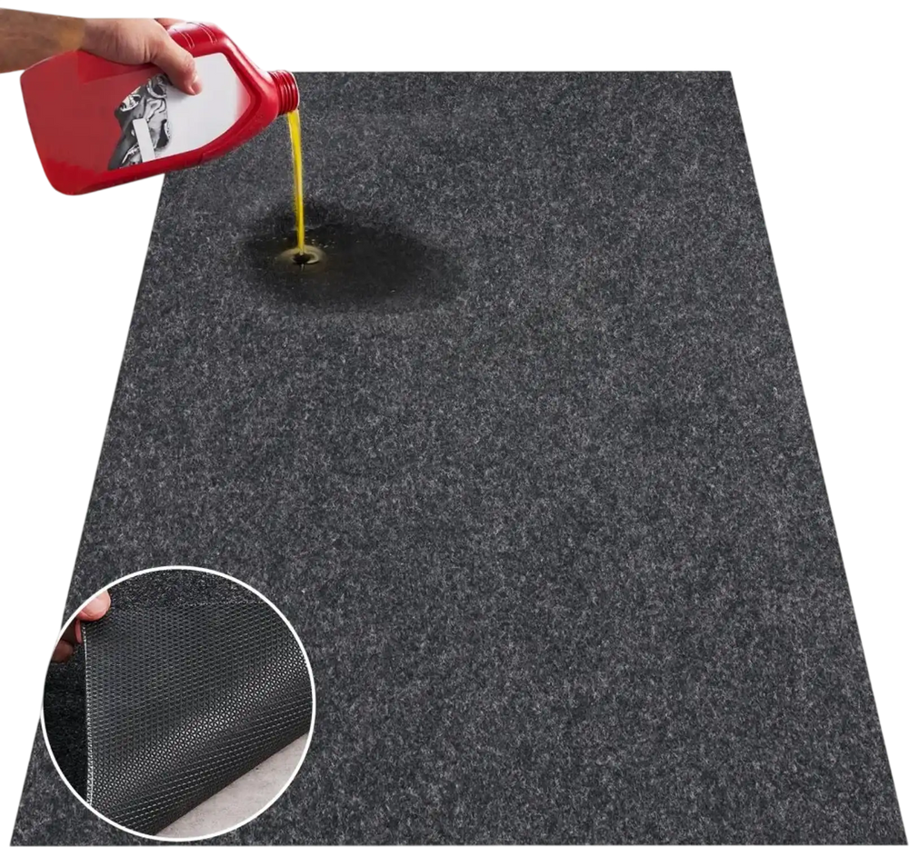 VEVOR Garage Floor Mat, 7.4'x17' Waterproof Protection from Water,Snow, Rain,Mud and Oil for Cars, Non-slip Heavy Duty Containment Mat with TPE Anti-Leak Backing & Easy to Clean & Cuttable