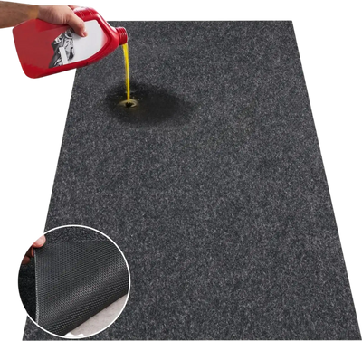 VEVOR Garage Floor Mat, 7.6'x19' Waterproof Protection from Water,Snow, Rain,Mud and Oil for Cars, Non-slip Heavy Duty Containment Mat with TPE Anti-Leak Backing & Easy to Clean & Cuttable
