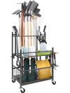 VEVOR Garden Tool Organizer, 16 Slots with Hooks, Yard Tool Tower Rack with Wheels for Garage Organization and Storage, Hold Long-Handled Tool/Rake/Broom, Metal Tool Stand Holder for Shed, Outdoor