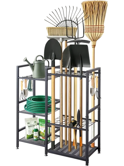 Vevor Garden Tool Organizer Guard Rail 3-Tier Metal Storage Rack New