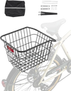 VEVOR Rear Bike Basket, Metal Wire Bicycle Basket with Reflective Tail Light & Waterproof Cover, Durable Bike Back Basket, Fits to Most Rear Bike Racks