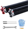 VEVOR Garage Door Torsion Springs, Pair of 0.234 x 2 x 28 in, 16000 Cycles, Electrophoresis Black Coated for Replacement, Garage Door Springs with Non-Slip Winding Bars, Gloves and Mounting Wrench
