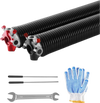 VEVOR Garage Door Torsion Springs, Pair of 0.25 x 2 x 32 in, 16000 Cycles, Electrophoresis Black Coated for Replacement, Garage Door Springs with Non-Slip Winding Bars, Gloves and Mounting Wrench
