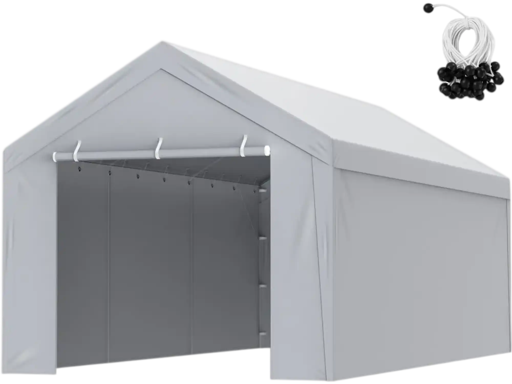 Vevor Carport Replacement Canopy Cover Top and Side Wall 10' x 20' Garage Tent Shelter Tarp Gray New