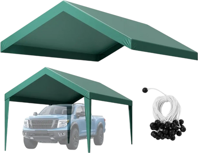 Vevor Carport Replacement Canopy 10' x 20' Dark Green Cover New