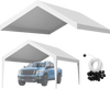 VEVOR Carport Replacement Canopy, 12 x 20 ft Potable Garage Tent Top Tarp, UV-Resistant & Waterproof Car Shelter Tarp, Heavy Duty Car Port Cover with Ball Buggees, White, Frame Not Included