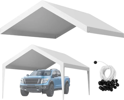 Vevor Carport Replacement Canopy 12' x 20' Waterproof PE Tarp Cover White New