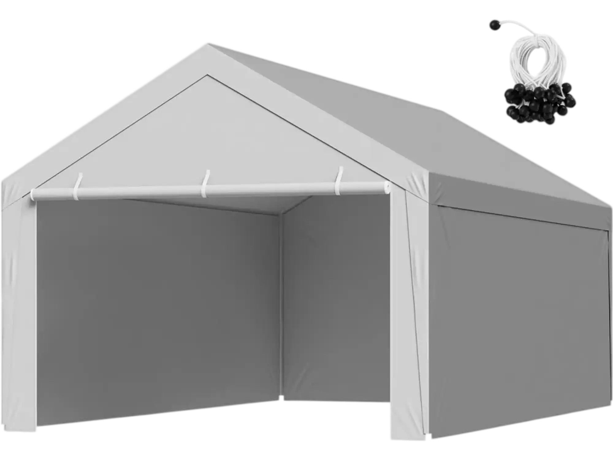 Vevor Carport Replacement Canopy 12' x 20' Waterproof UV-Resistant Gray with Sidewalls New