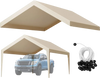 VEVOR Carport Replacement Canopy, 12 x 20 ft Potable Garage Tent Top Tarp, UV-Resistant & Waterproof Car Shelter Tarp, Heavy Duty Car Port Cover with Ball Buggees, Beige, Frame Not Included