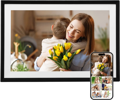 VEVOR Digital Picture Frame 10.1 Inch, 1280x800 HD IPS Touch Screen Electronic Photo Frame, 32GB Memory, Auto-Rotate Portrait and Landscape, Share Photos/Videos Instantly via App, for Parents Friends