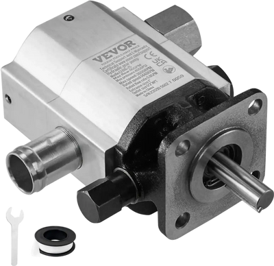 VEVOR Hydraulic Log Splitter Pump, 16GPM, 2 Stage 4000PSI Wood Log Splitter Pump, 1'' Inlet 1/2'' NPT Outlet 3600 RPM Aluminum Hydraulic Gear Pump, for Small Engine Mounting Log Splitters Snowplow