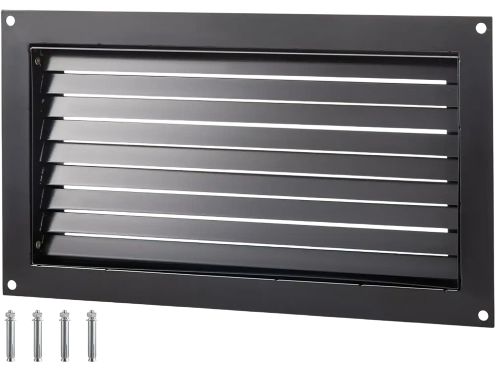 VEVOR Flood Vent, 16\" X 32\" Foundation Flood Vent, to Reduce Foundation Damage and Flood Risk, Black, Wall Mounted Flood Vent, for Crawl Spaces,Garages & Full Height Enclosures (16\" X 32\")
