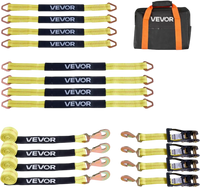 VEVOR Wheel Chock Tie-Down Kit, Axle Type Trailer Tie Down Strap, Car Tie Down Kit with Break Strength 10009 lbs, Working Load 3333 lbs, Trailer Ratchet Strap for ATV, UTV, & Heavy-Duty Pickup Trucks