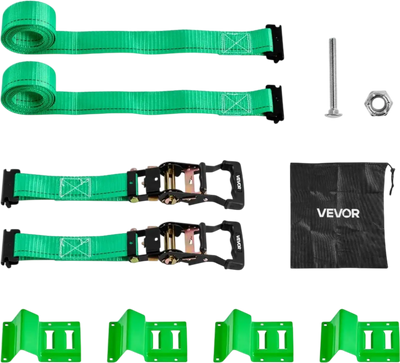 VEVOR Wheel Chock Tie-Down Kit, Chock-Style Trailer Tie Down Strap, Car Tie Down Kit with Buckle, Break Strength 4380 lbs & Working Load 1460 lbs Motorcycle Tie-Down System for ATVs, UTVs & Trailers