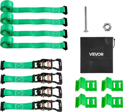 Vevor Tie-Down Kit Wheel Chock Trailer Strap System for ATVs UTVs Motorcycles New