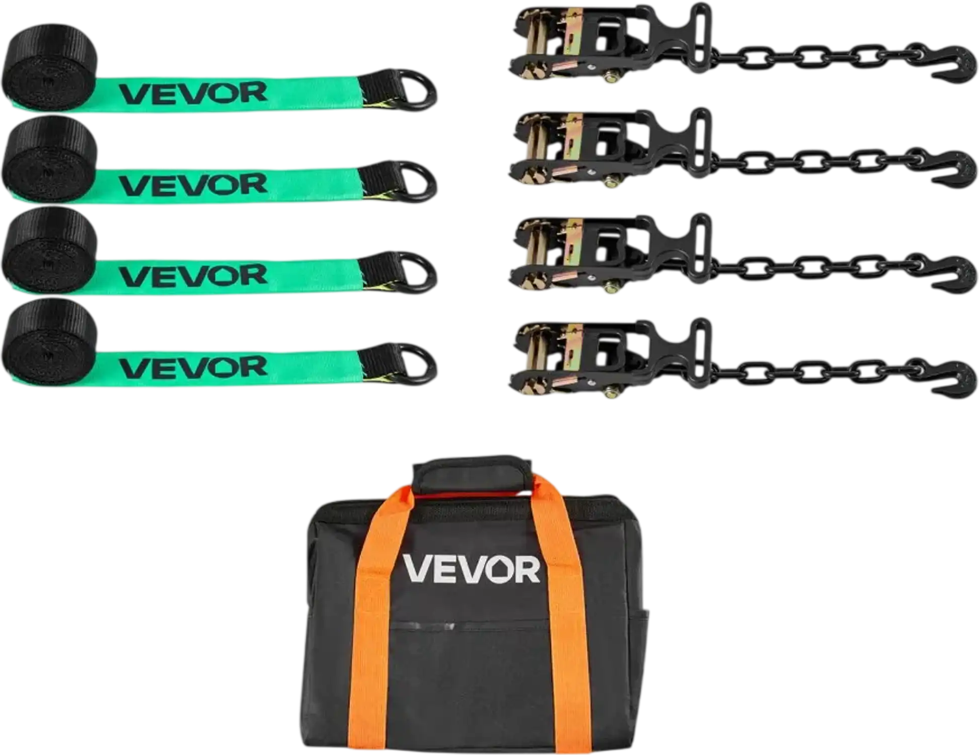 Vevor Wheel Chock Tie-Down Kit Tire-Style Car Tow Dolly Strap New