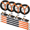 VEVOR Ratchet Tie Down Straps Kit, 2" x 120" Tire Straps, 5512 LBS Working Load, 11023 LBS Breaking Strength, Car Tie Down Straps with Snap Hooks for Passenger Car, Truck, Trailer, 4-Pack