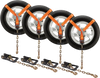 VEVOR Car Tie Down with Chain Anchors, Lasso Style 2"×120" Tire Straps, 5865 LBS Working Load, 11023 LBS Breaking Strength, with Heavy Duty Ratchets for Passenger Car, ATV, SUV, UTV, Truck, 4-Pack