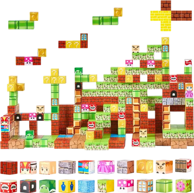 VEVOR Magnetic Blocks, 100 PCS Magnet Blocks Set, Magnetic Building Cubes for Kids, STEM Montessori Sensory Toys for Christmas Birthday Gift, Construction Stacking Toy for 3+ Years Old Boys & Girls