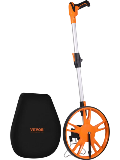 VEVOR Measuring Wheel in Feet, 12.5 in Wheel Diameter, 39.37-15.75 in Telescoping Measure Wheel, Measurement 0-99999Ft with Back Bag, Suitable for Lawn/Hard/Soft/Wood Road Measuring