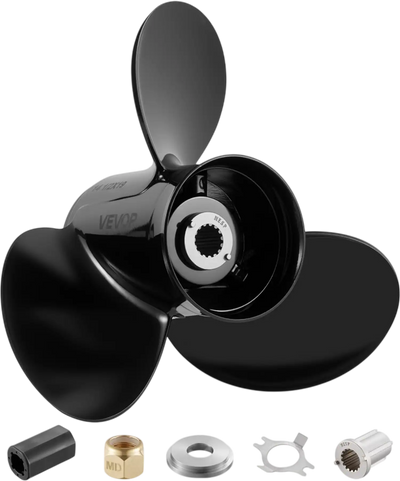 VEVOR Outboard Propeller, Upgrade OEM 15 Spline Tooth Aluminum Outboard Boat Propeller Fit Mercury/Mariner Engines 135-300 HP, 4-3/4