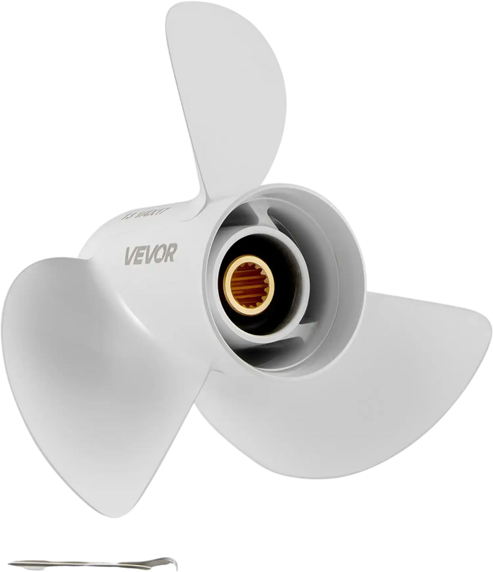 VEVOR Outboard Propeller, Upgrade OEM 15 Spline Tooth Aluminum Outboard Boat Propeller Fit Yamaha Engines 50-130 HP, 4-1/4" Gearcase, 3-Blade, RH (Right Hand Rotation), OEM Parts No. 6E5-45945-01-EL