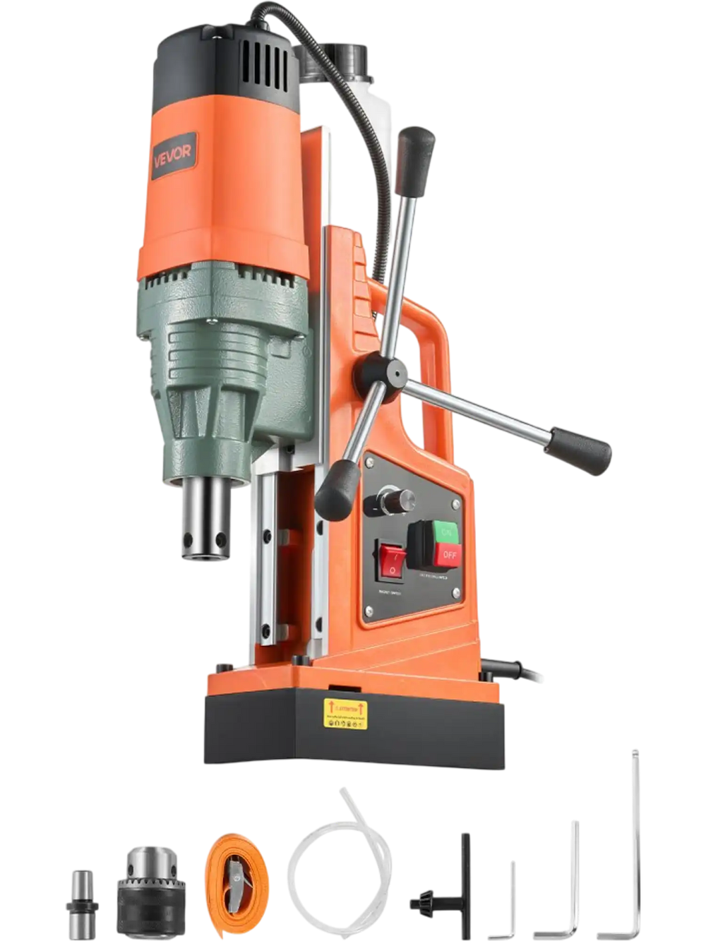 VEVOR Magnetic Drill, 1550W Motor 2 in Coring Diameter, 2922 lbf Magnetic Force, 0-550 RPM Variable Speed, Portable Electric Mag Drill Press Drilling Machine for Metal Surface, Home Improvement