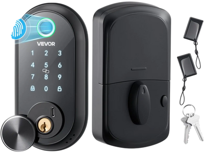 Vevor Fingerprint Door Lock Electronic Biometric Deadbolt Keyless Entry Matte Black New