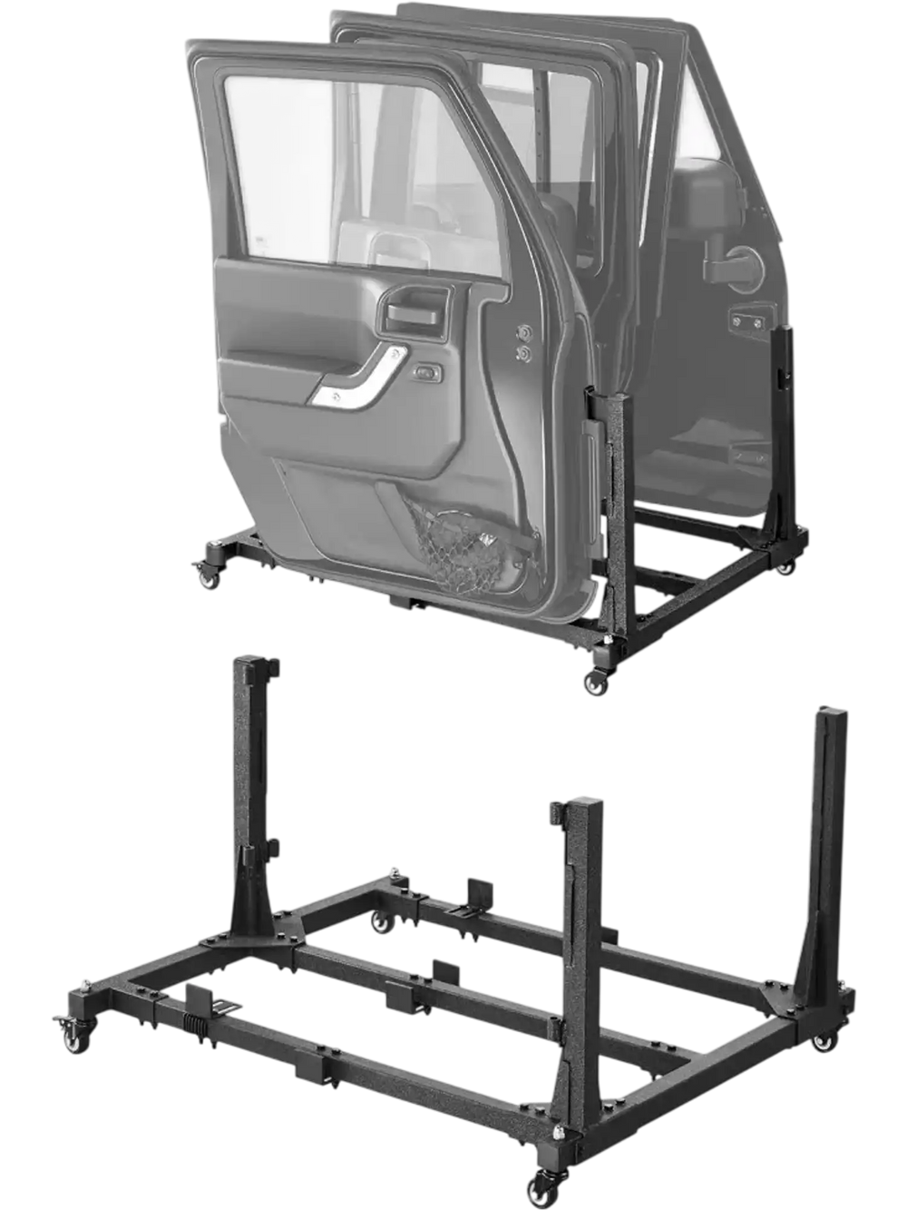 VEVOR Jeep Door Storage Cart, 4 Doors Moveable Storage Cart Rack with Thickened Rubber Cushion, Sturdy Car Door Holder Cart Fit for Jeep Wrangler JK JKU JL Gladiator