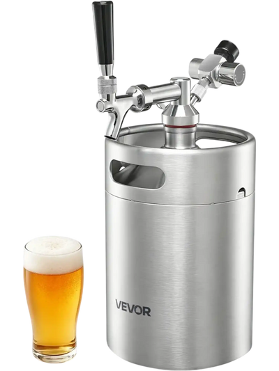 Vevor Mini Keg Pressurized Growler Tap System 170 oz 5 L Stainless Steel Beer Kit New