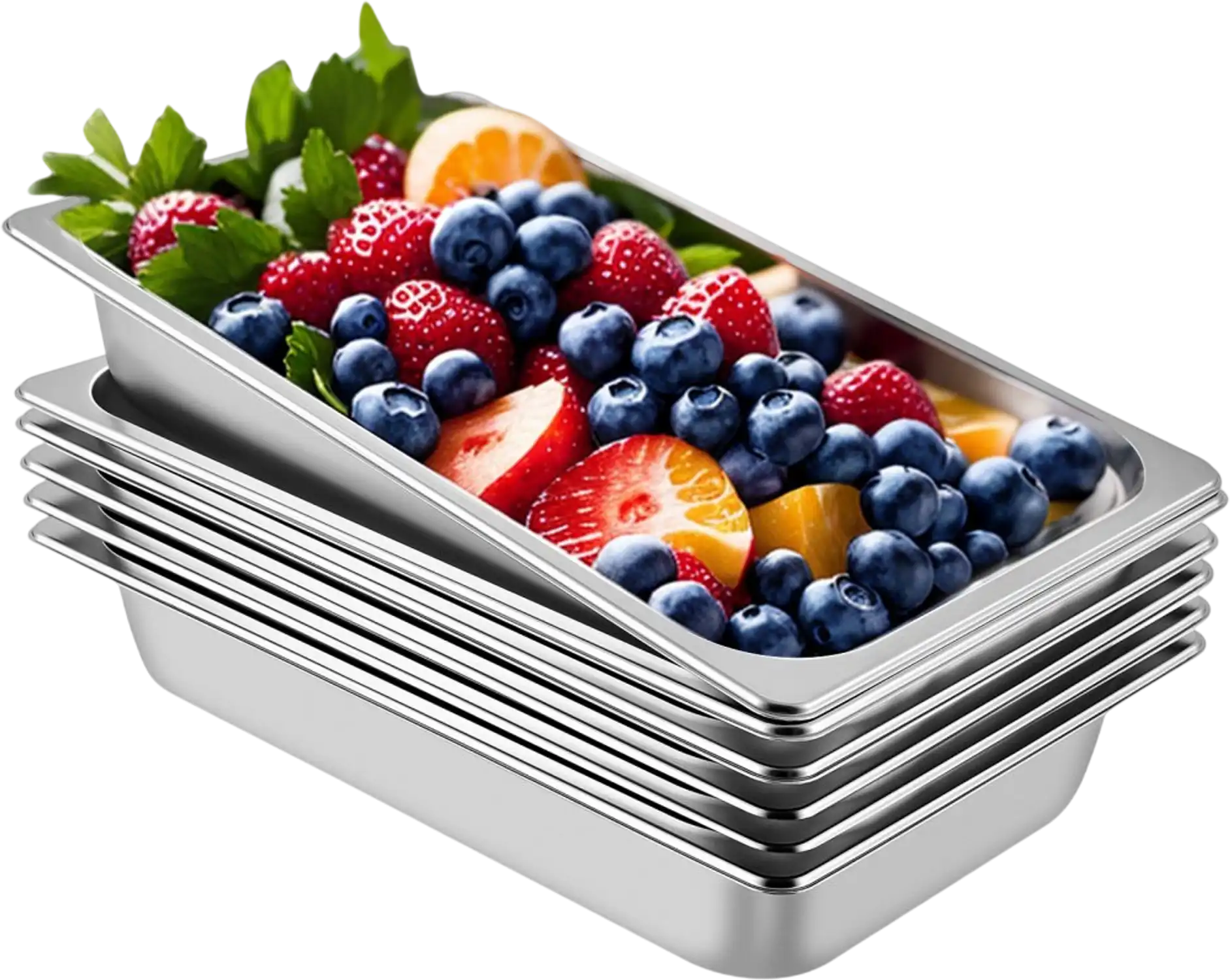 Vevor Steam Table Pans Full Size 6-Pack Stainless Steel Buffet Food Pan New