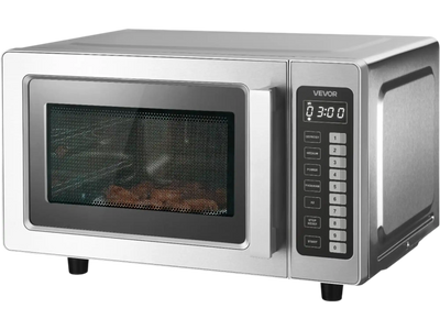VEVOR Countertop Microwave Oven, 0.9 Cu Ft, 1000W Digital Stainless Steel Microwave Oven with Touchscreen, 10 Cooking Presets, 5 Power Levels, Multi-Lock Door & Easy Clean Interior for Commercial Use