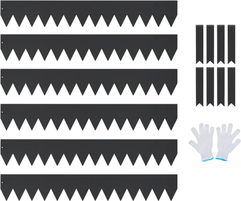VEVOR Steel Landscape Edging, 6-pack Steel Garden Edging Borders, 40" L x 6" H Strips, Hammer-in Edging Border with 8 Clips, Bendable Metal Landscape Edging for Yard, Garden, Lawn