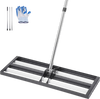 VEVOR Updated Lawn Leveling Rake with Roller, 30" x 10" Stainless Steel Lawn Leveler with 83.9" Adjustable Handle, Heavy Duty Yard Leveling Rake, Effort Saving Lawn Leveling Tool for Yard Golf Court