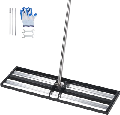 VEVOR Updated Lawn Leveling Rake with Roller, 48'' x 10