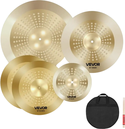 Vevor Cymbal Set 4-Piece Alloy Drum Cymbal Pack 10