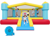 VEVOR Inflatable Bounce House, 14.7 x 13.8 x 6.8 ft Jumping Bouncy Castle, Inflatable Jumper for Kids with Slide, Basketball Hoop, Target Game & Jumping Area, Jumpings House Holds 3-4 Kids (Ages 3-8)